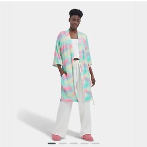 NWT Ugg multicolored robe with belt size small‎